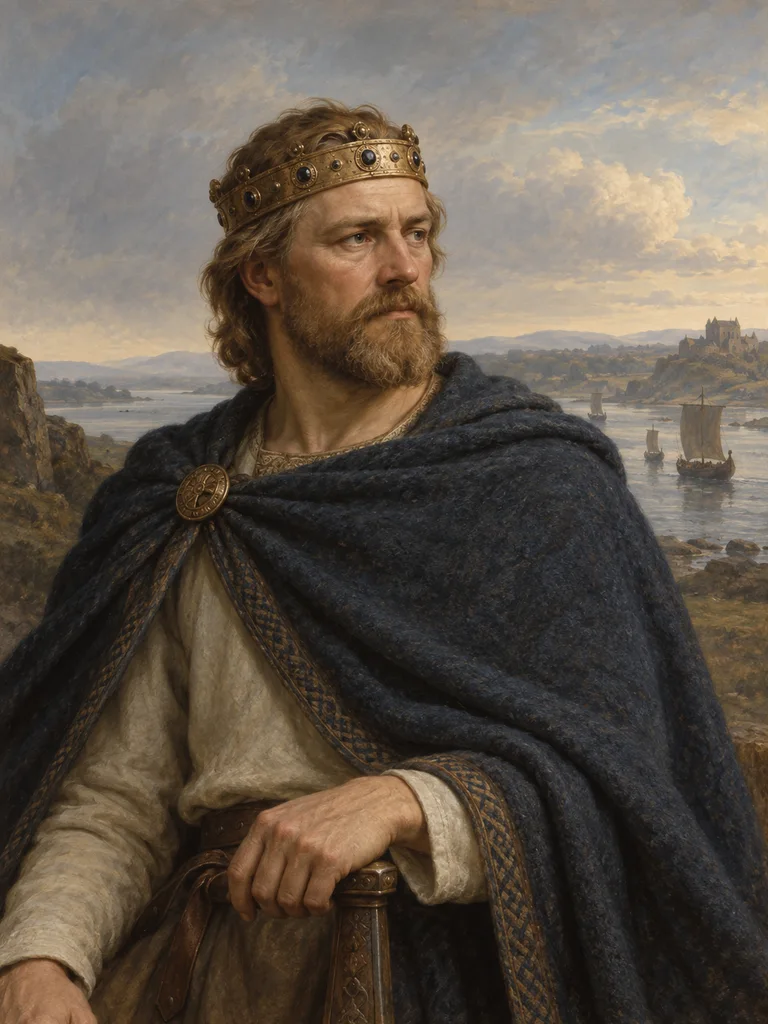 Imagined painted portrait of Cnut the Great.