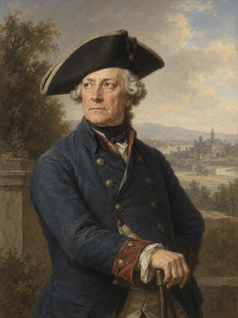 Imagined painted interpretation of Frederick the Great.
