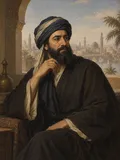 Imagined painted portrait of Harun al-Rashid.