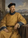 Imagined painted portrait of Kangxi.