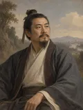 Imagined painted portrait of Liu Bang.