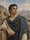Imagined painted portrait of Menander I.