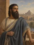 Imagined painted portrait of Sargon of Akkad.