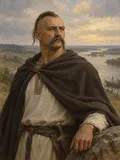 Imagined painted portrait of Sviatoslav of Kiev.