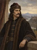 Imagined painted portrait of Vlad III.