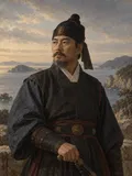 Imagined painted portrait of Yi Sun-sin.